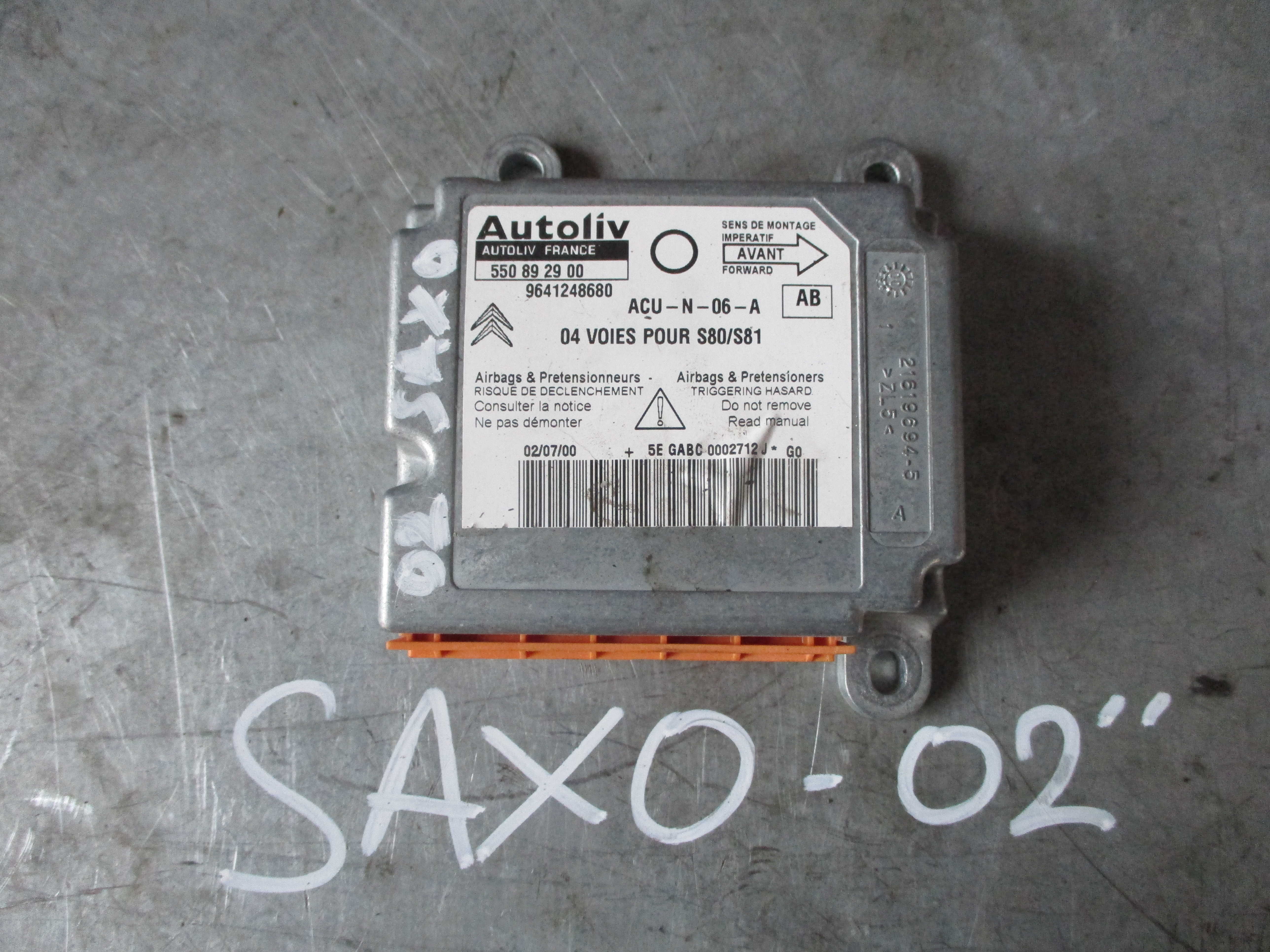 Εγκέφαλος Αερόσακων ( 9641248680 ) Citroen Saxo ’00 Προσφορά.