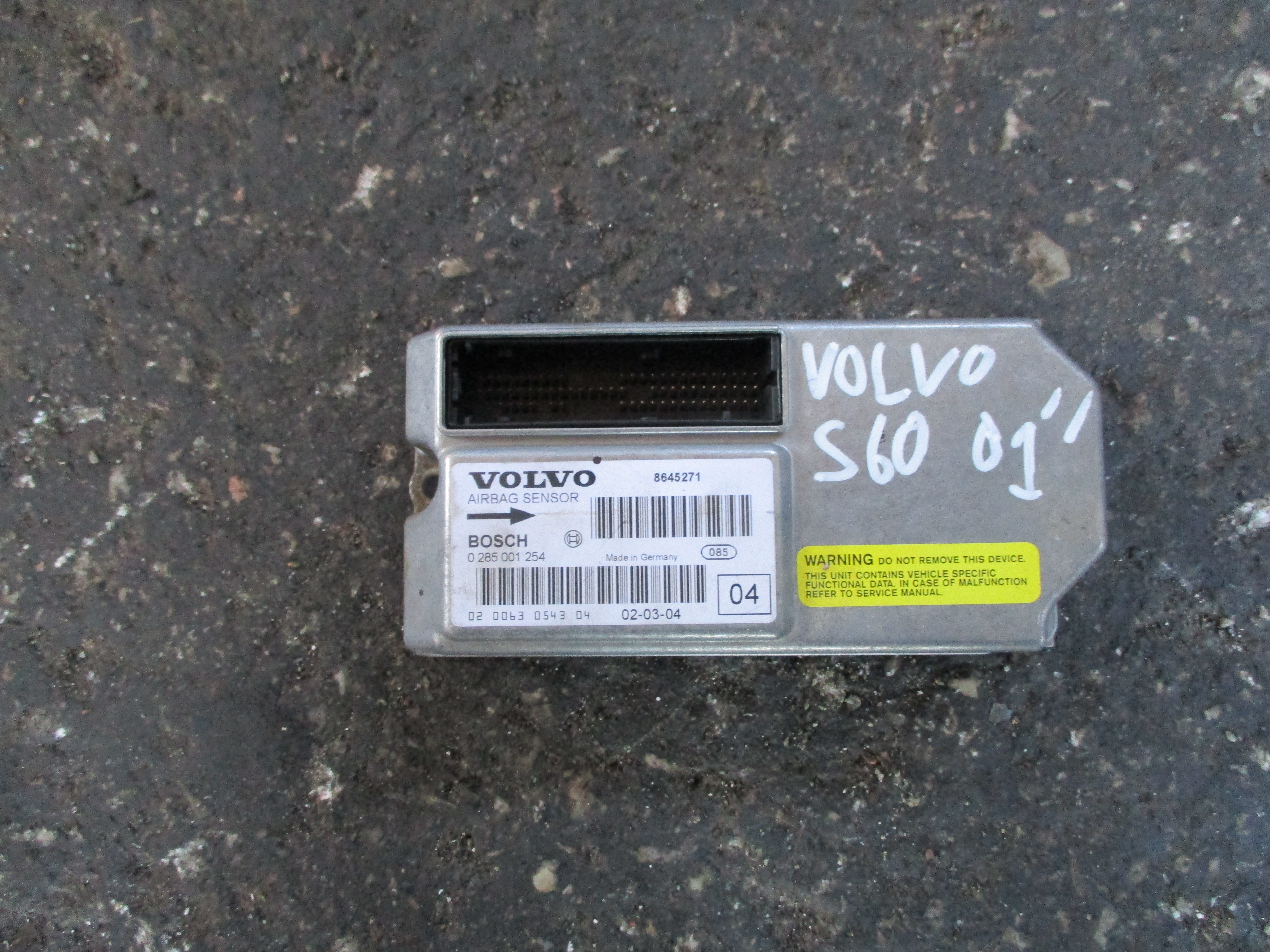 Εγκέφαλος Αερόσακων ( 0285001254 ) Volvo s60 ’01 Προσφορά.