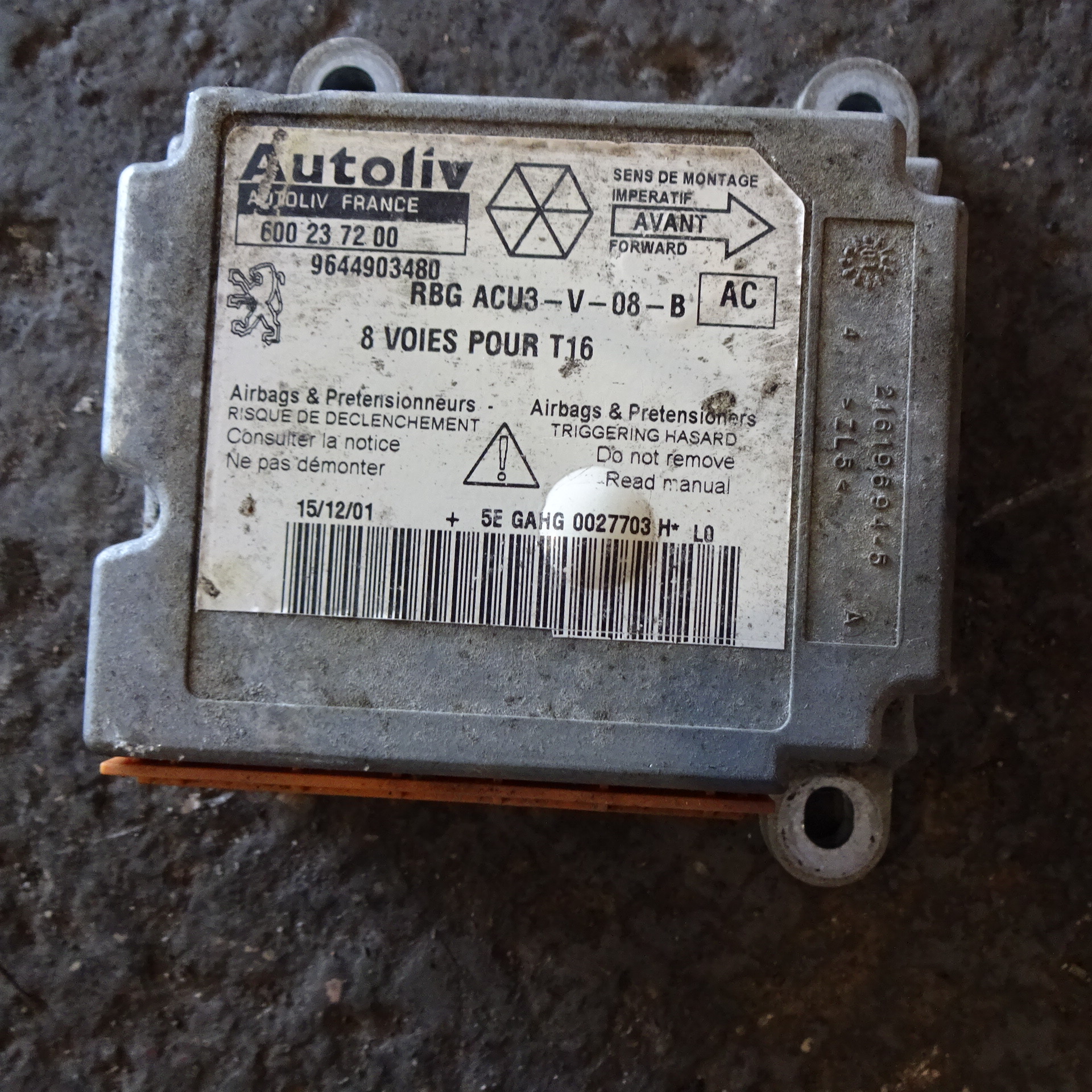 Αερόσακοι Σέτ Κομπλέ ( 9644903480 , 600237200 ) Peugeot 206cc ’03 Σούπερ Προσφορά Μήνα
